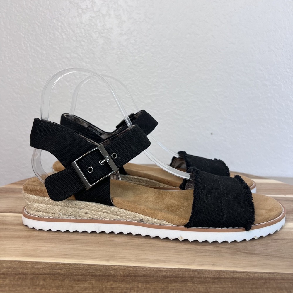 Bobs Skechers Desert Kiss Adobe Princess Sandals Womens 9 Black Hook Loop Comfy